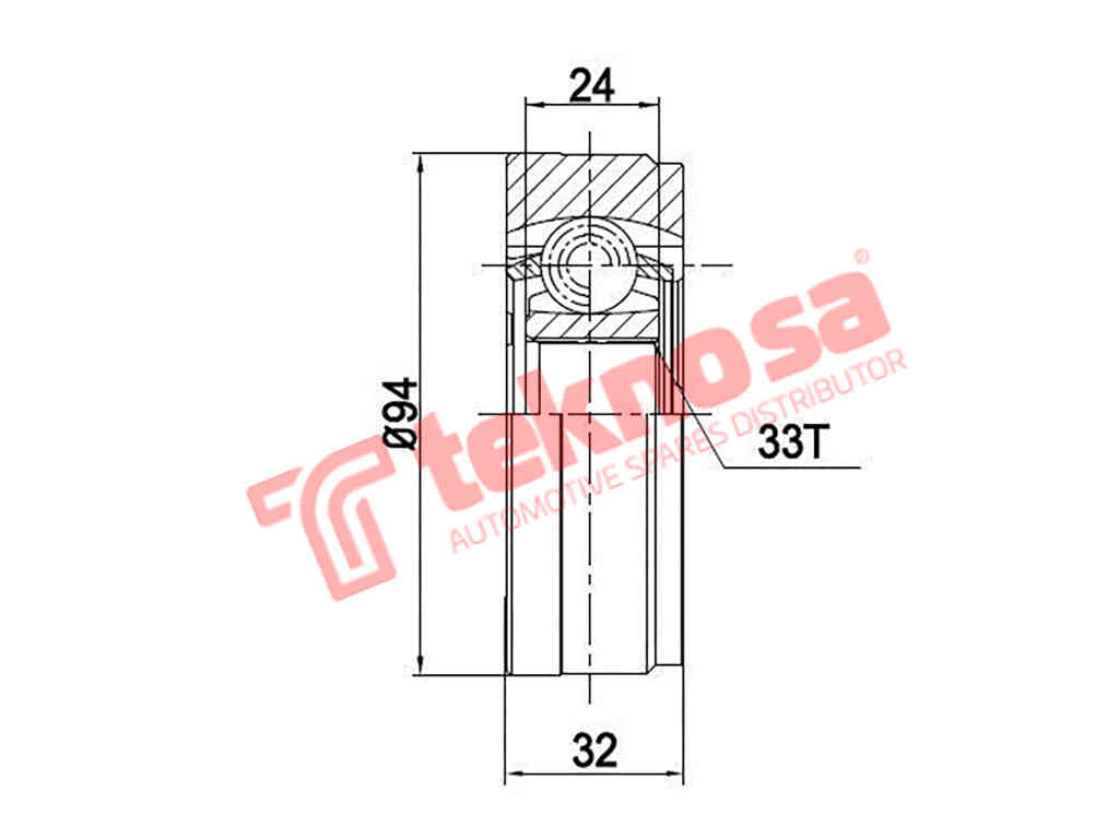 CV JOINT INNER VW POLO VIVO 1.4 2010- CLP RH/LH