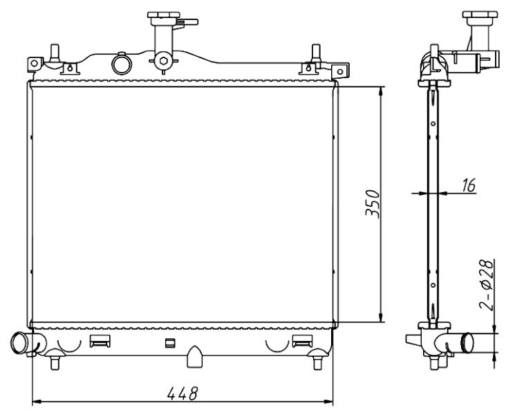 RADIATOR HYUNDAI I10 2008- (MANUAL TRANSMISSION)