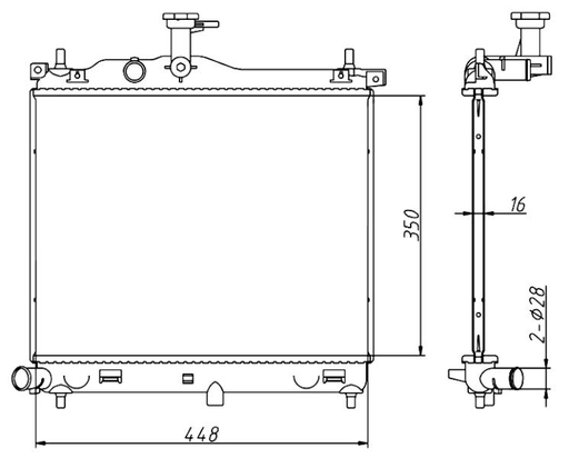 RADIATOR HYUNDAI I10 2008- (MANUAL TRANSMISSION)