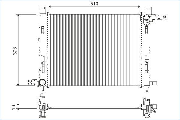 RADIATOR RENAULT CLIO IV/CAPTUR/SANDERO STEPWAY II 0.9 H4B/1.2 H5F 2013- | CAPTUR/DUSTER II 1.5dCi 2018- (MT)