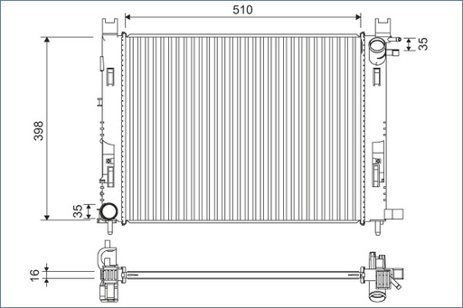 RADIATOR RENAULT CLIO IV/CAPTUR/SANDERO STEPWAY II 0.9 H4B/1.2 H5F 2013- | CAPTUR/DUSTER II 1.5dCi 2018- (MT)