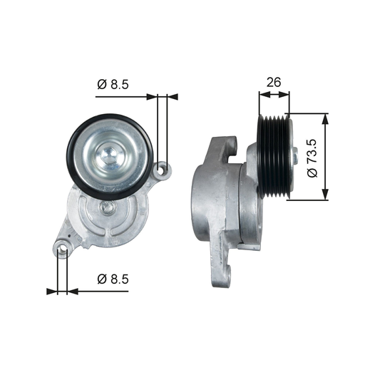 [FBT-MAZ2 EG90389 TL1280] FAN BELT TENSIONER MAZDA 2 1.3/1.5 ZJ/ZY 72X29